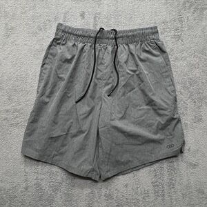 LEG3ND Shorts Mens Medium Gray Drawstring Elastic Waist Athletic Zip‎ Pocket